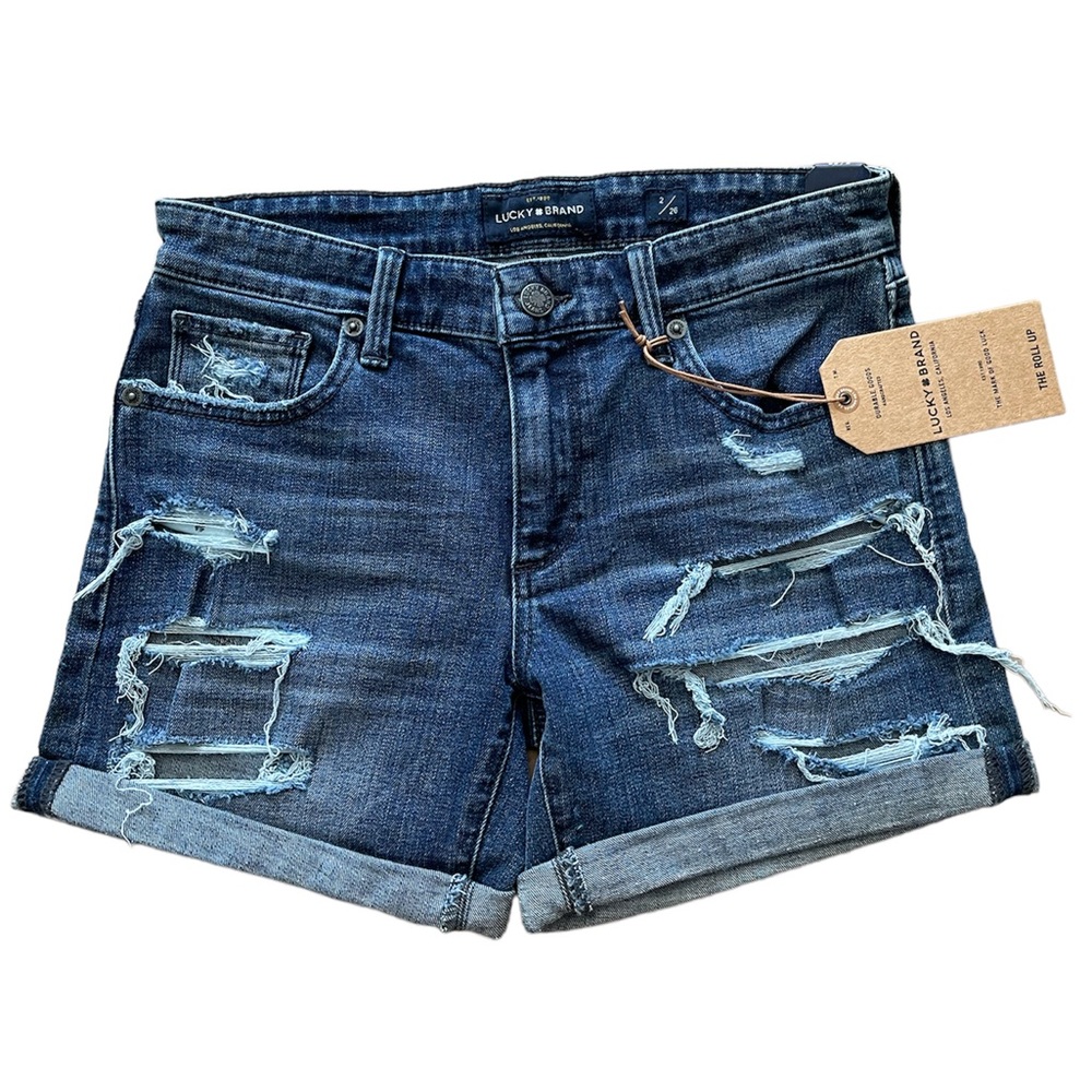Lucky Brand | The Roll Up Distressed Denim Shorts